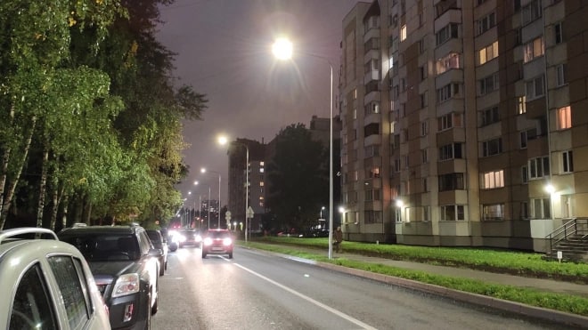 ​Пулковскую улицу осветили современные светодиодные…